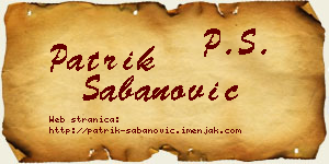 Patrik Šabanović vizit kartica